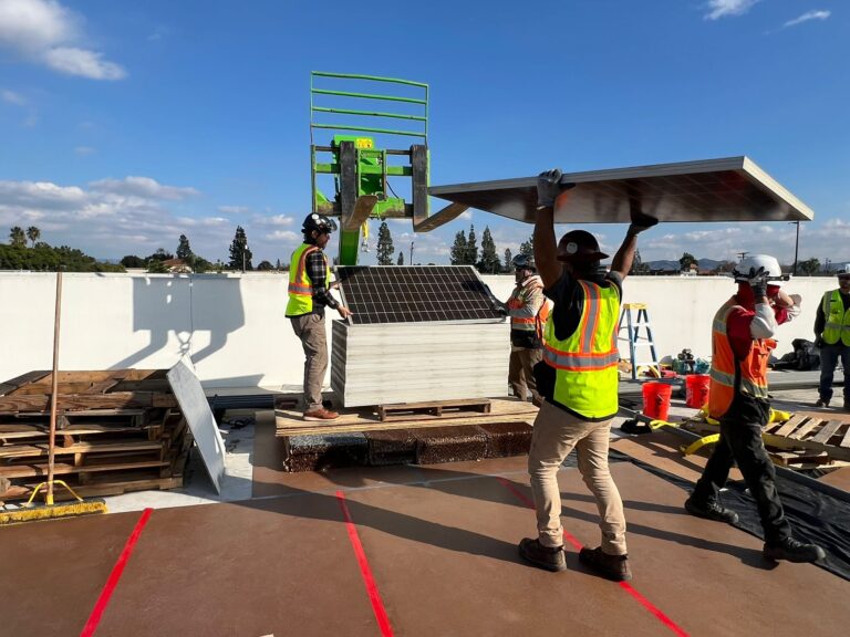 Electrical panel or distribution equipment being installed or maintained.