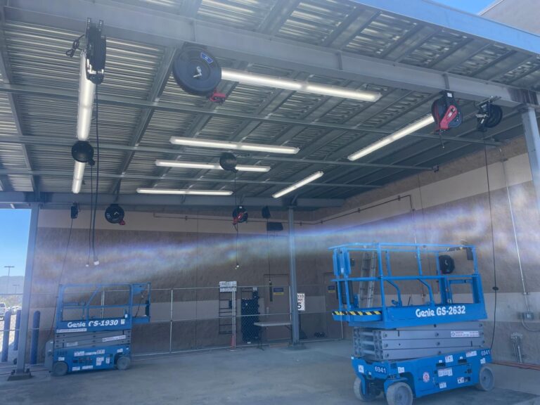 Interior shot showing the new, energy-efficient lighting installed during the Carmax upgrade.