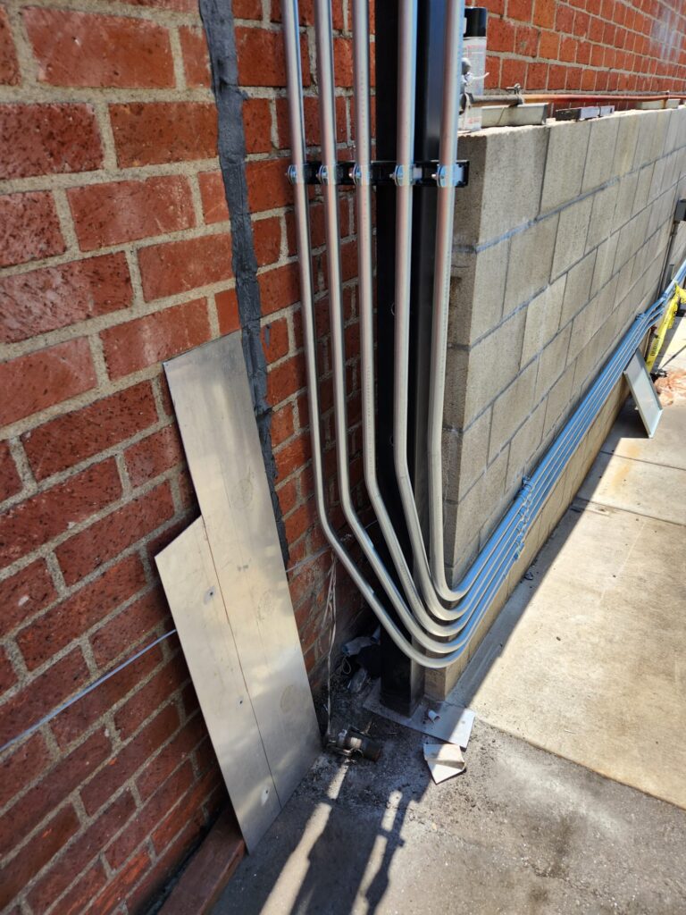 Completed installation of a DCFC electric vehicle charging station at Ford.